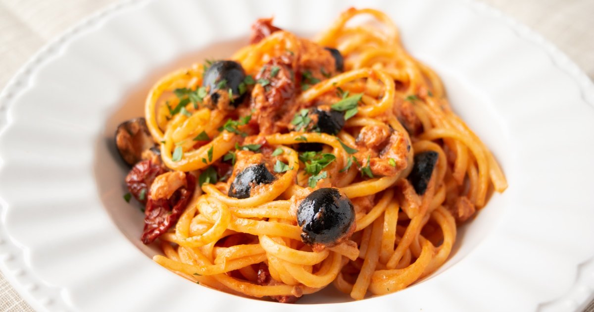 Creamy Tuna Pasta with Olives and Dried Tomatoes Recipe The Recipes Club