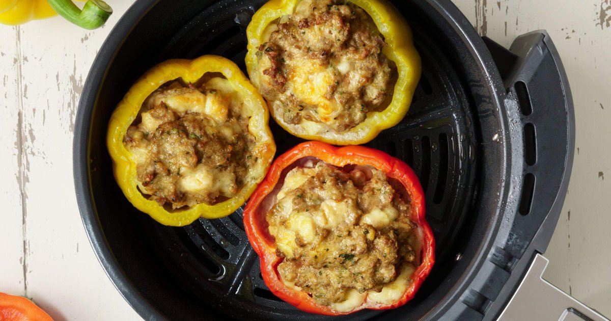 Recipe Air Fryer Stuffed Peppers, Italian Style - The Recipes Club