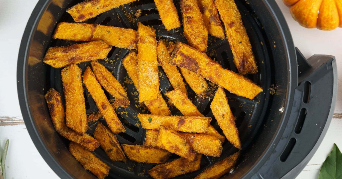 Recipe Air Fryer Pumpkin Fries - The Recipes Club
