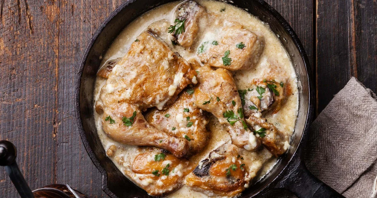 Recipe Chicken with Cream and Mushrooms - The Recipes Club