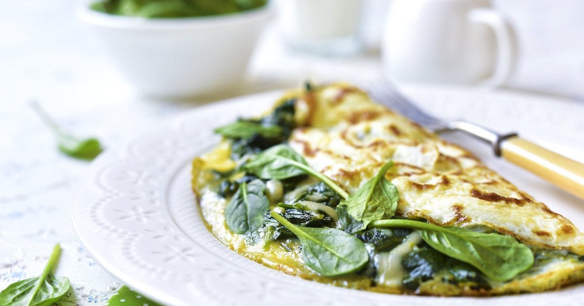 Recipe Cheese and Spinach Omelette - The Recipes Club