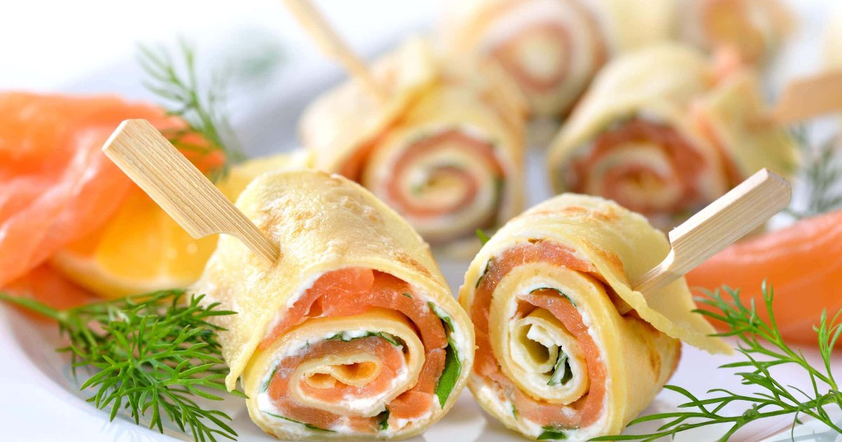 Recipe Smoked Salmon and Cream Cheese Crepe Rolls - The Recipes Club