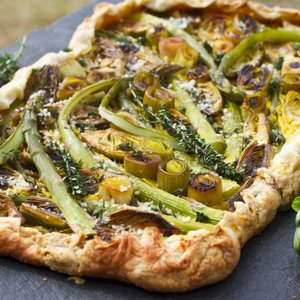 Savory Asparagus and Artichoke Tart