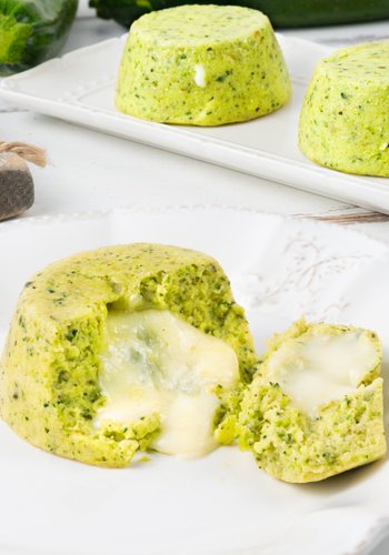 Recipe Zucchini Flan with a Melted Gorgonzola Center
