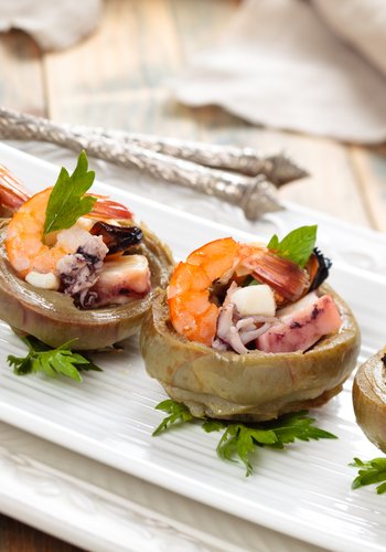 Recipe Artichoke Cups with Seafood Salad