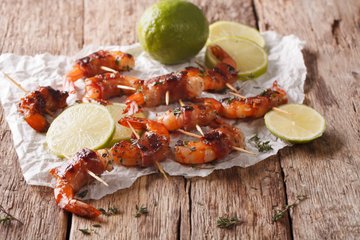 Recipe Bacon-Wrapped Lime Shrimp