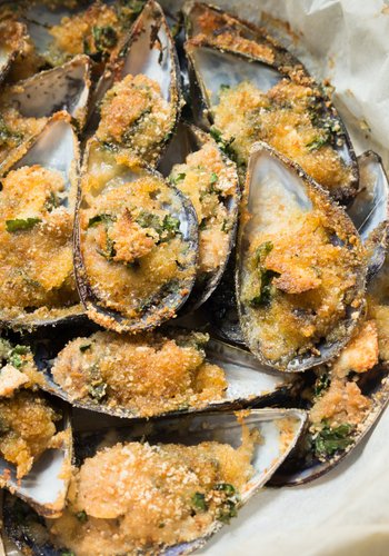 Recipe Baked Mussels au Gratin