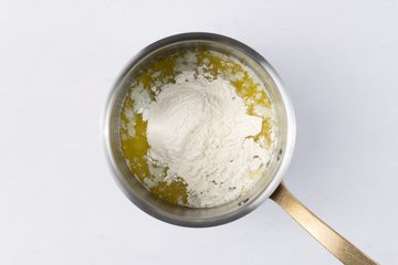 Roux for the béchamel in a small saucepan