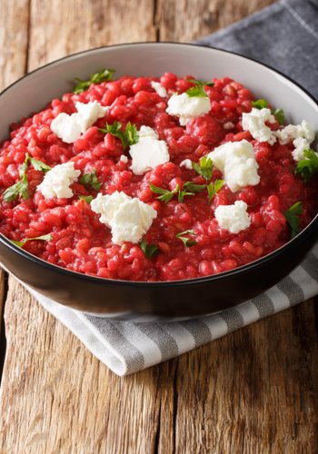 Recipe Beet Risotto with Goat Cheese Mousse