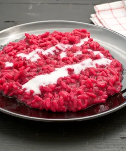 Recipe Beet Risotto with Taleggio Fondue