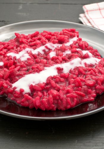 Recipe Beet Risotto with Taleggio Fondue