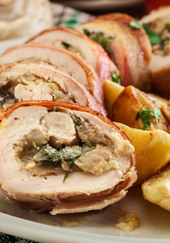 Recipe Chicken Breast with Mushrooms, Onions and Pancetta