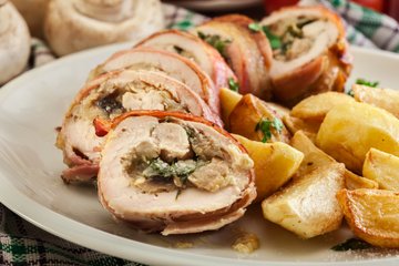Recipe Chicken Breast with Mushrooms, Onions and Pancetta