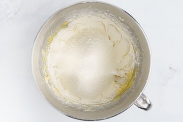 Block of cinnamon shortcrust wrapped in plastic wrap