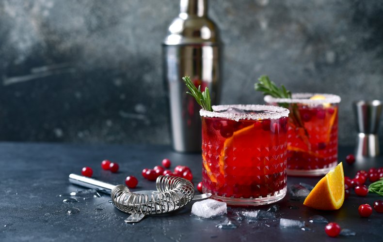 Christmas Spritz with cranberries and rosemary
