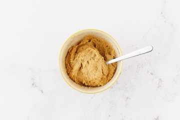 Butter, sugar, and cinnamon filling mixed until creamy