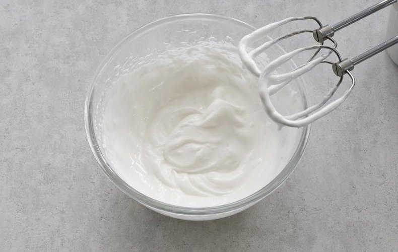 Cocoa Christmas Cookies, step 5: royal icing whipped with an electric mixer
