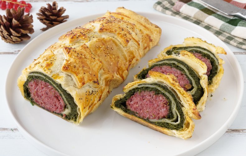 Cotechino wrapped in puff pastry