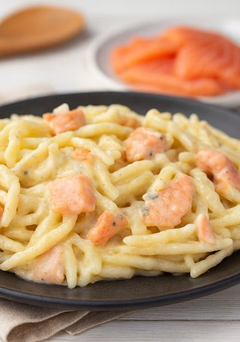 Recipe Four-Cheese Pasta with Salmon