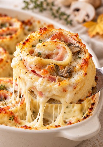 Recipe Ham and Mushroom Lasagna Pinwheels