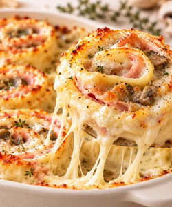 Recipe Ham and Mushroom Lasagna Pinwheels