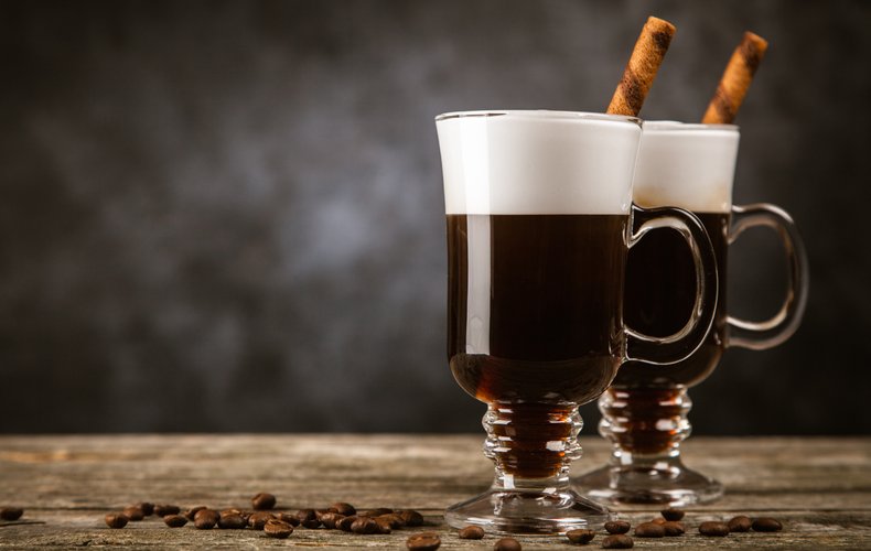 Homemade Irish coffee