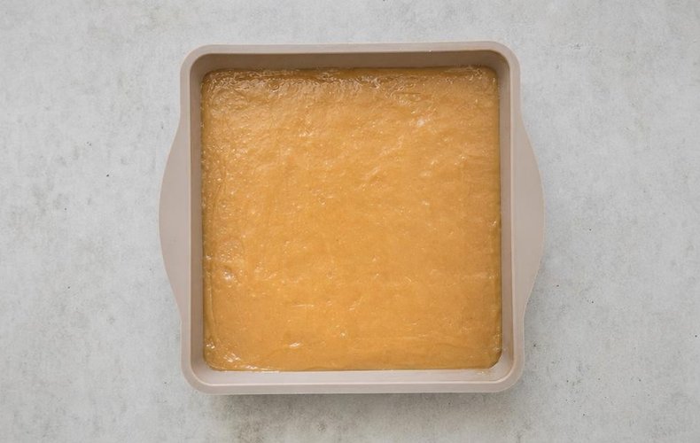 Homemade Soft Caramels, step 4: caramel poured out to cool