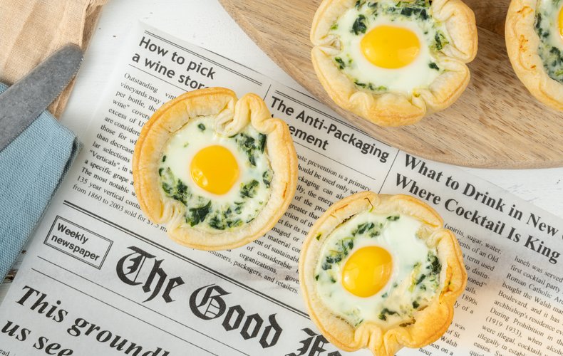 Individual ricotta and spinach tarts