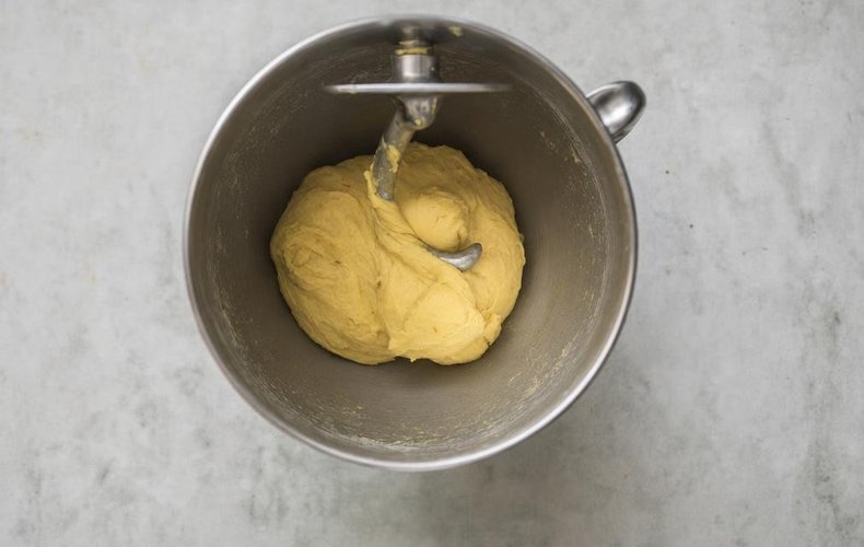 Lussekatter, step 2: making the dough in the stand mixer