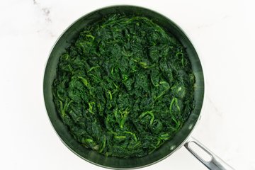 Spinach blended with cheese