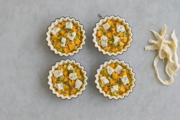 Mini Pumpkin and Gorgonzola Puff Pastry Tarts, step 3