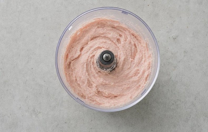 Mortadella Mousse, step 3: the blended, smooth mortadella mousse