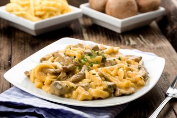 Recipe Mushroom Spätzle with Asiago Cream Sauce