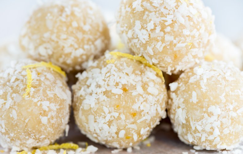 No-bake lemon and coconut truffles