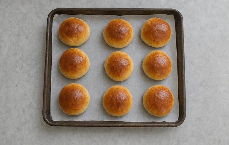 Original Swedish Semla, step 4: golden buns just out of the oven
