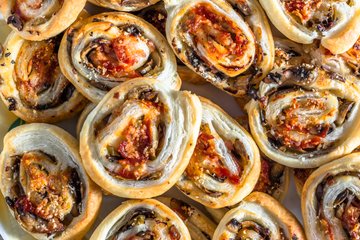 Recipe Pancetta, Mushroom and Grana Pinwheels