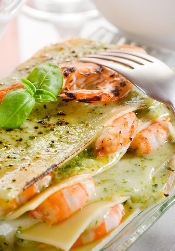 Recipe Pesto and Shrimp Lasagna