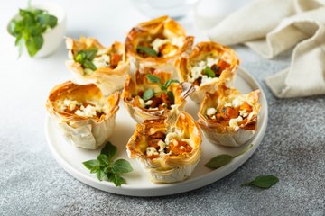 Recipe Phyllo Cups with Pumpkin, Speck and Taleggio