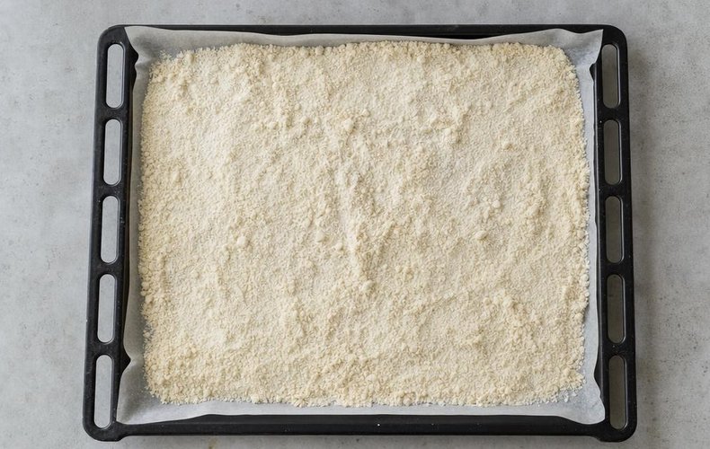 Polvorones, step 1: toasting the flours