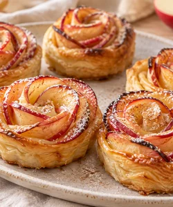Recipe Puff Pastry Apple Roses with Jam and Cinnamon