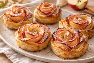 Recipe Puff Pastry Apple Roses with Jam and Cinnamon