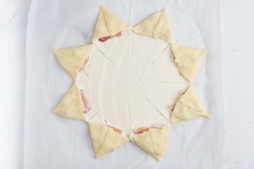 Folding the wedges into triangles over the filling