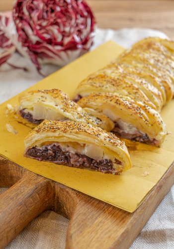 Recipe Savory Radicchio, Gorgonzola and Pear Strudel