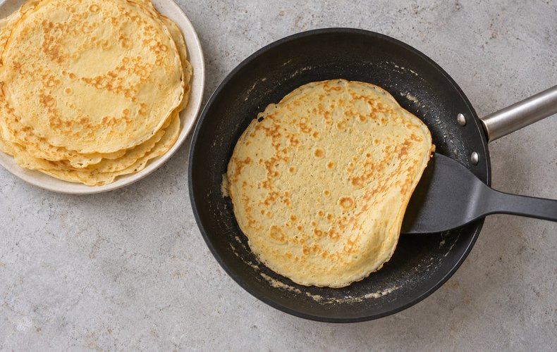 Ricotta and Mushroom Crepes, step 3: crepes cooked and stacked