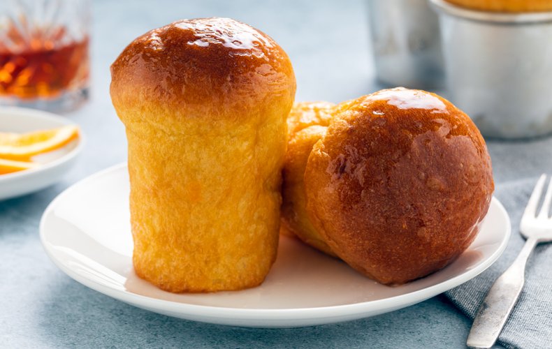 Rum babà soaked in rum syrup