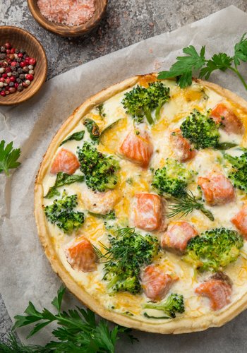 Recipe Salmon, Broccoli, and Spinach Savory Pie