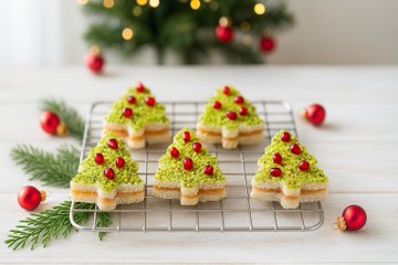 Recipe Salmon and Pistachio Tramezzini Christmas Trees