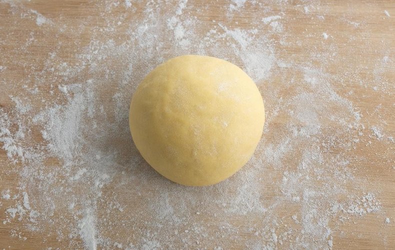 Smooth ball of egg pasta dough