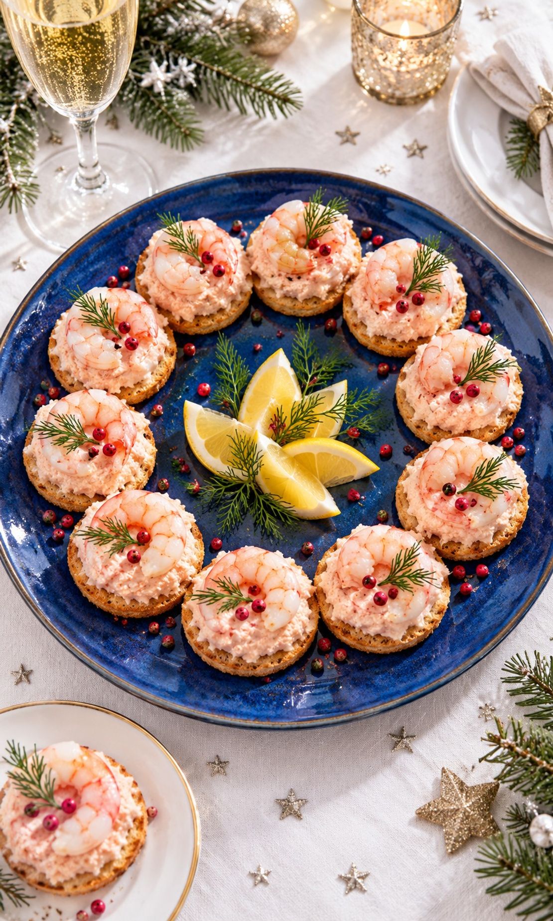 Shrimp Crostini with Salmon Cream