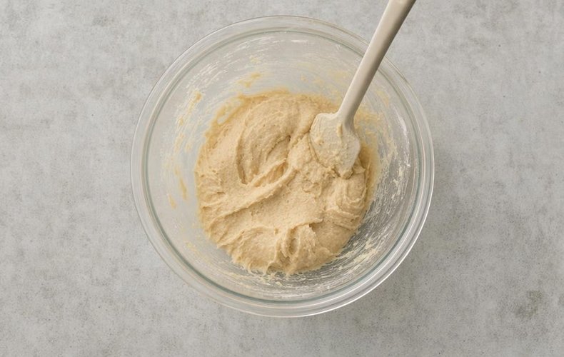 Snickerdoodle Cookies, step 4: the flour mixture worked into a soft dough
